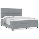 vidaXL Lit à Ressorts avec Matelas Gris Clair Super King Tissu