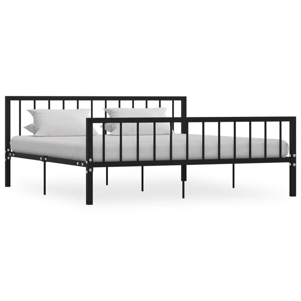 vidaXL Cadre de lit sans matelas noir métal 180x200 cm