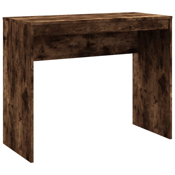 Bureau table poste de travail meuble d'ordinateur informatique étude chêne fumé 90 x 40 x 72 cm bois d'ingénierie brun 02_0023592