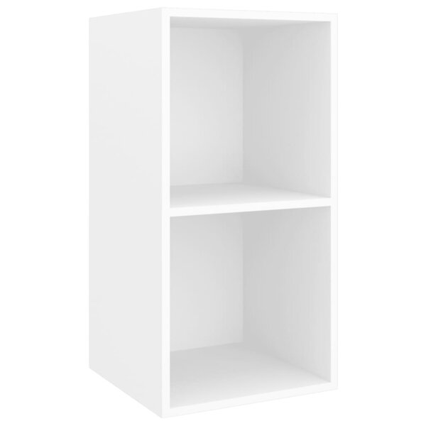 vidaXL Meuble TV mural Blanc 37x37x72 cm Bois d’ingénierie