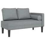 vidaXL Chaise longue avec coussins gris clair tissu