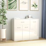 vidaXL Buffet Blanc brillant 88x30x70 cm Bois d'ingénierie