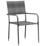vidaXL Ensemble à manger d'extérieur 7 Pièces Résine tressée Gris
