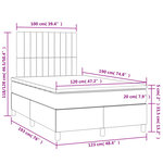 vidaXL Sommier à lattes de lit avec matelas LED gris foncé 120x190 cm