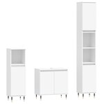 vidaXL Ensemble d'armoires salle de bain 3 Pièces blanc bois d'ingénierie