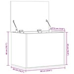 vidaXL Boîte de rangement noir 60x42x46 cm bois d'ingénierie