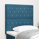 vidaXL Tête de lit LED bleue foncée 90 cm Velours
