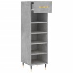 vidaXL Armoire à chaussures gris béton 30x35x105 cm bois d'ingénierie