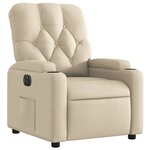 vidaXL Fauteuil inclinable électrique Crème Tissu