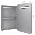 vidaXL Armoire de salle de bain à miroir LED gris béton 60x11x80 cm