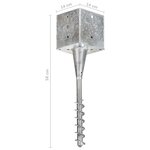 vidaXL Piquets au sol 6 Pièces Argenté 14x14x58 cm Acier galvanisé
