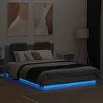 vidaXL Cadre de lit avec LED sans matelas sonoma gris 140x200 cm