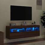 vidaXL Meubles TV muraux lumières LED 2 Pièces chêne marron 60x30x40 cm