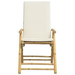 vidaXL Chaises de bistro pliantes lot de 6 et coussins blanc crème