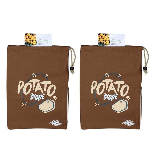 2 Sac à pommes de terre en tissu 27 x 38 cm