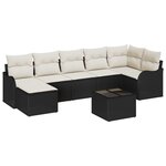 vidaXL Ensemble de canapés de jardin 7 pièces en poly rotin marron