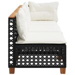 vidaXL Canapé de jardin avec coussins 3 places noir résine tressée