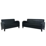 vidaXL Ensemble de canapés 2 Pièces cuir synthétique noir