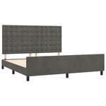 vidaXL Cadre de lit avec tête de lit Gris foncé 160x200 cm Velours
