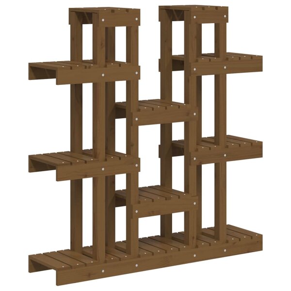 vidaXL Support à plantes Marron miel 104 5x25x109 5 cm Bois massif pin