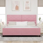 Cadre de lit vidaXL Rose 200x200 cm Velours