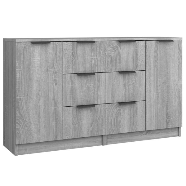 vidaXL Buffets 2 Pièces Sonoma gris 60x30x70 cm Bois d'ingénierie