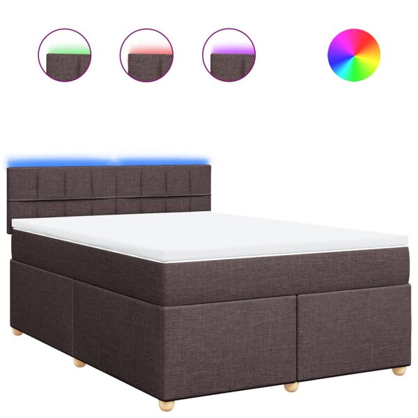 vidaXL Sommier à lattes de lit avec matelas Marron foncé 160x200 cm