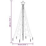 vidaXL Sapin de Noël avec piquet Bleu 200 LED 180 cm