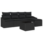 vidaXL Ensemble de canapé de jardin 6 pièces avec coussins Beige en poly rotin