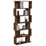 vidaXL Bibliothèque/Cloison Chêne fumé 80x24x192 cm Bois d'ingénierie