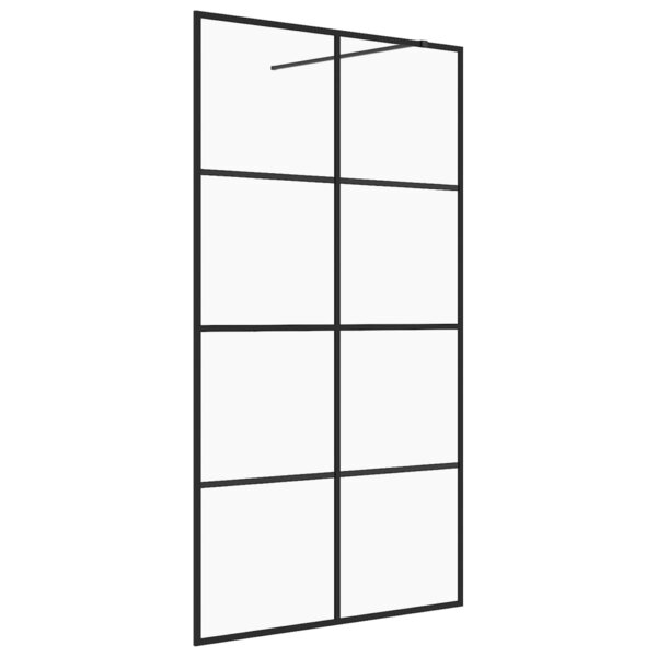 vidaXL Paroi de douche avec verre ESG transparent 90x195 cm Noir