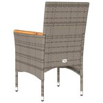 vidaXL Chaises de jardin avec coussins lot de 2 gris résine tressée