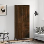 vidaXL Buffet haut Chêne marron 69 5x34x180 cm Bois d'ingénierie
