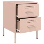 vidaXL Tables de chevet 2 Pièces rose 36x39x50 5 cm acier