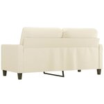 vidaXL Canapé à 2 places Crème 140 cm Similicuir