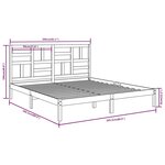 vidaXL Cadre de lit Gris Bois massif 200x200 cm