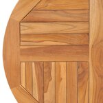 vidaXL Dessus de table Bois de teck solide Rond 2 5 cm 80 cm
