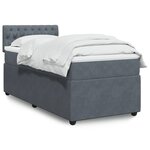 vidaXL Sommier à lattes de lit avec matelas Gris foncé 100x200 cm