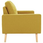 vidaXL Canapé à 2 places Jaune Tissu
