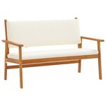 Ensemble de salon de jardin 3 pièces vidaXL avec coussins en bois d'acacia massif