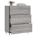 vidaXL Buffet sonoma gris 69 5x34x90 cm bois d'ingénierie