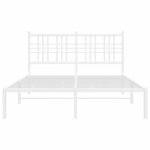vidaXL Cadre de lit métal avec tête de lit blanc 135x190 cm