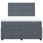 vidaXL Sommier à lattes de lit et matelas Gris foncé 160x200cm Velours
