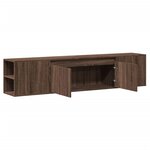 vidaXL Meuble TV mural avec LED chêne marron 180x31x39 5 cm