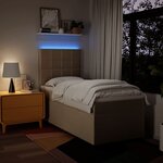 vidaXL Sommier à lattes de lit avec matelas Crème 100x200 cm Tissu