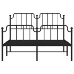 vidaXL Cadre de lit métal sans matelas avec pied de lit noir 140x200cm