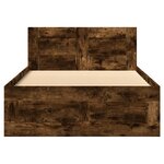 vidaXL Cadre de lit et tête de lit sans matelas chêne fumé 100x200 cm