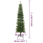 vidaXL Sapin de Noël artificiel mince avec support 210 cm PE