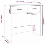 vidaXL Bureau Chêne fumé 80x40x75 cm Bois d'ingénierie