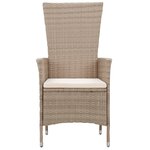 vidaXL Ensemble de salle à manger de jardin avec coussins 9 Pièces Beige